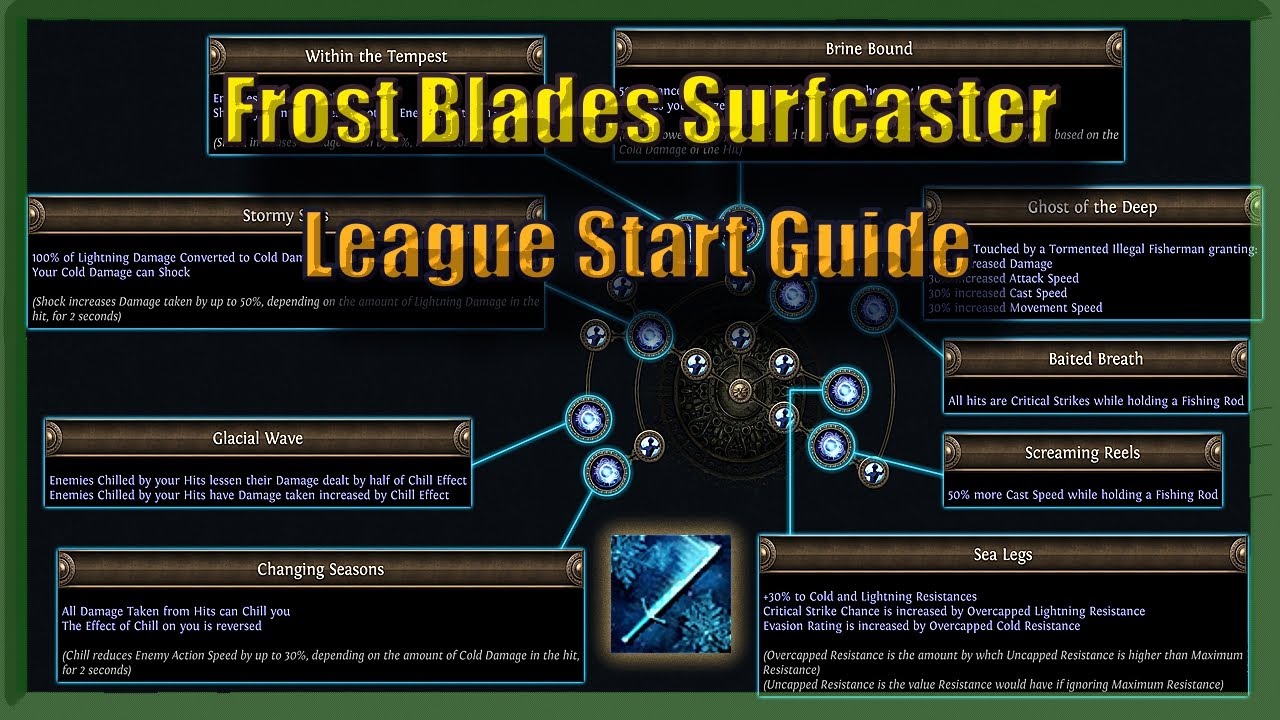 Frost Blades Surfcaster Progression Plan and Leveling POB (POE Legacy of Phrecia)