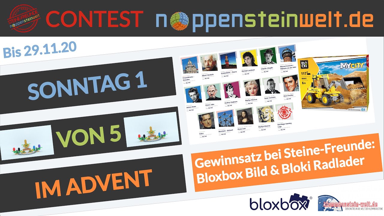 Sonntag 1 von 5 im Advent - Steinachtszeit in der Noppensteinwelt! Gewinnt mit den Steine-Freunde.