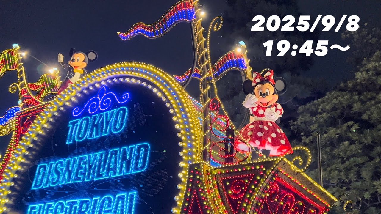 【トゥーンタウン】【最前】東京ディズニーランド・エレクトリカルパレード・ドリームライツ 2025/9/8 19:45〜 3rd トゥーンタウン 座り見最前列より