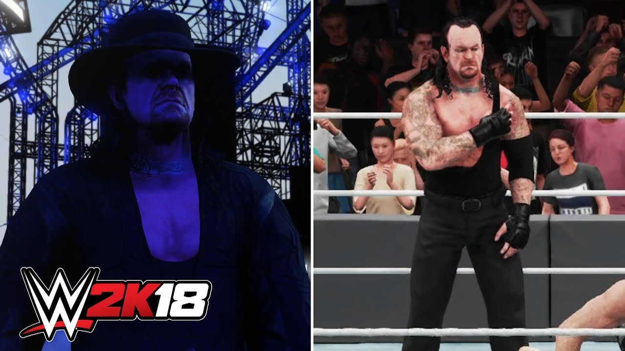 WWE 2K18 - UNDERTAKER DAYTIME ENTRANCE, PULLING DOWN THE STRAPS, FINISHERS & WINNING SCENE!