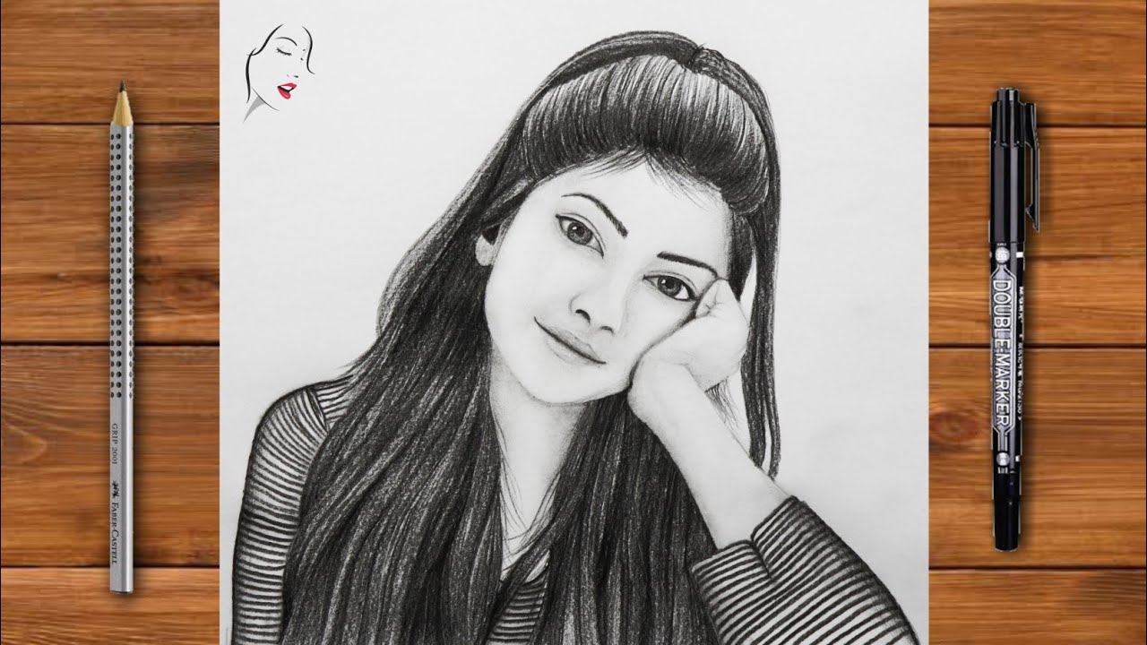 How to Draw a Girl step by step | Pencil Sketch Drawing | Drawing Girl | The Crazy Sketcher