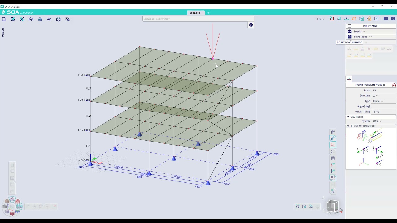 [EN] Creation of basic loads in SCIA Engineer