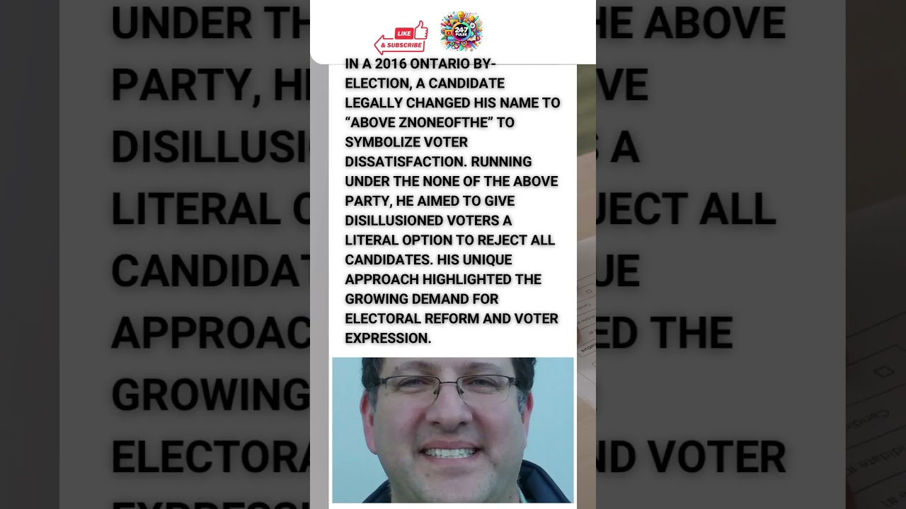Candidate Legally Becomes &lsquo;None of the Above&rsquo; to Protest Elections