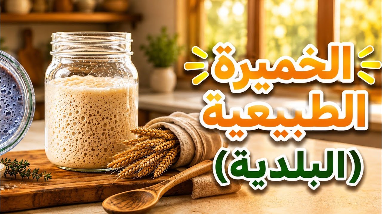 الخميرة الطبيعية(البلدية) بدون ميزان بدقيق جميع الاستعمالات وطريقة حفظها #خميرة #خميرة_بلدية