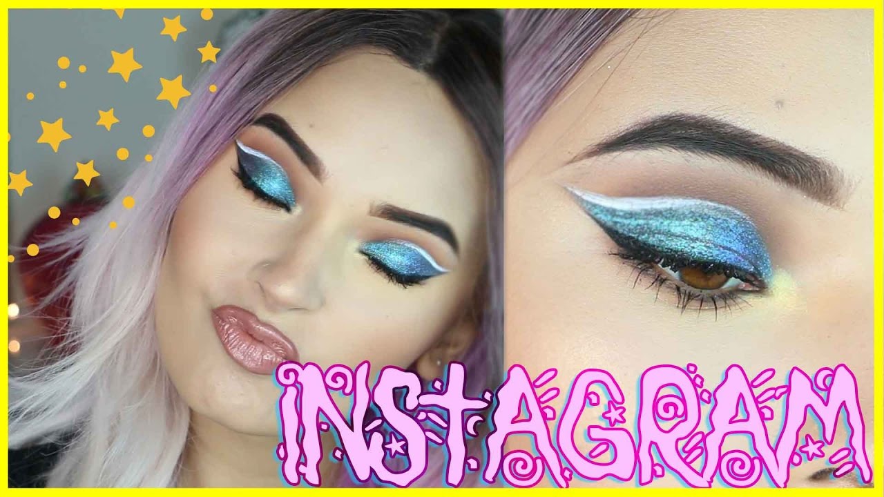 🌙 Maquillaje a Lo Instagram ! Cut Crease Blanco Y Azul