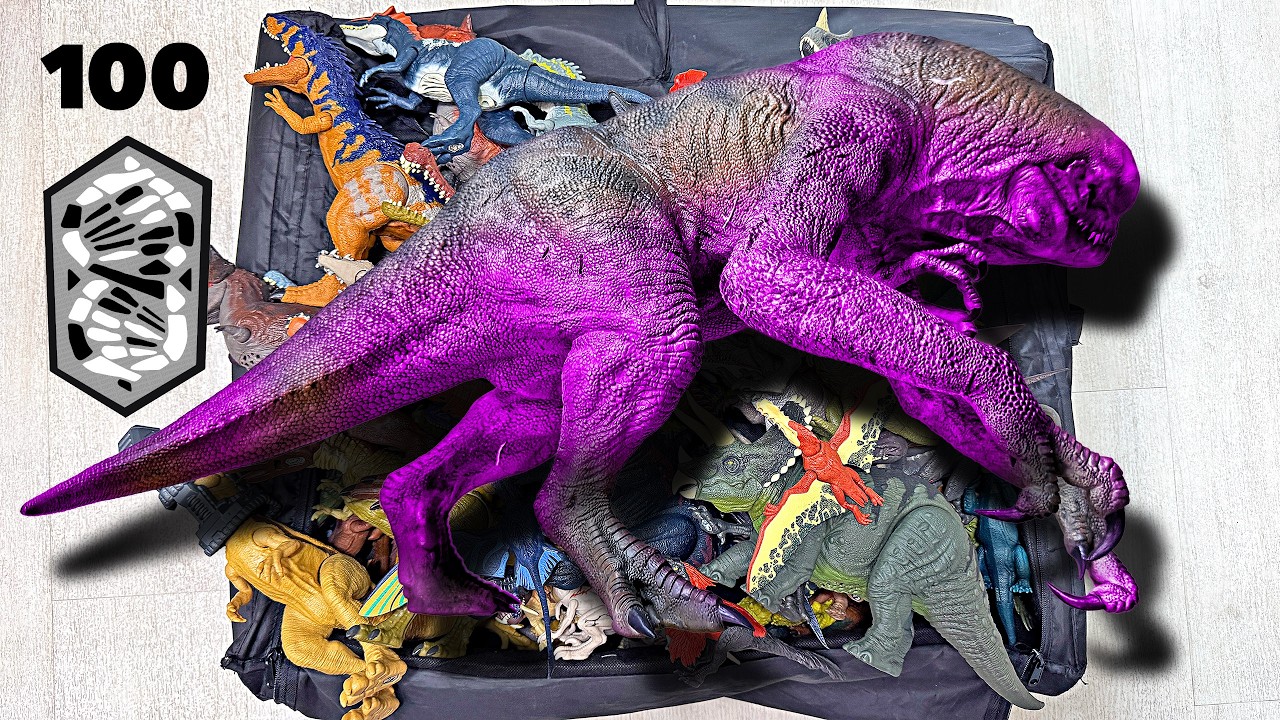 100 Jurassic World Scan Codes and Dinosaur Toys in a BOX! Distortus Rex, T-Rex, Spinosaurus