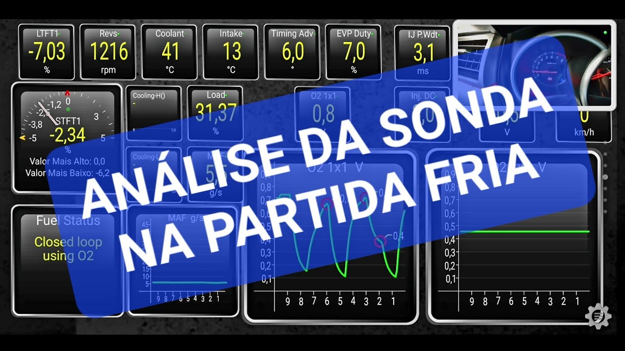 Análise da sonda pré catalisador na partida fria ( elm327 e torque pro )