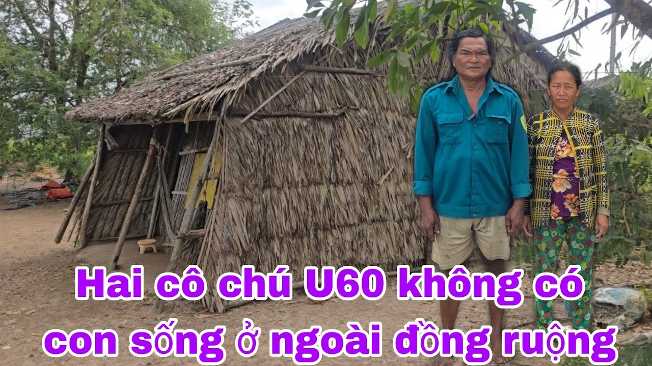 Đôi vợ chồng u60 không con cái sống ở ngoài đồng ruộng ai thuê gì làm đó