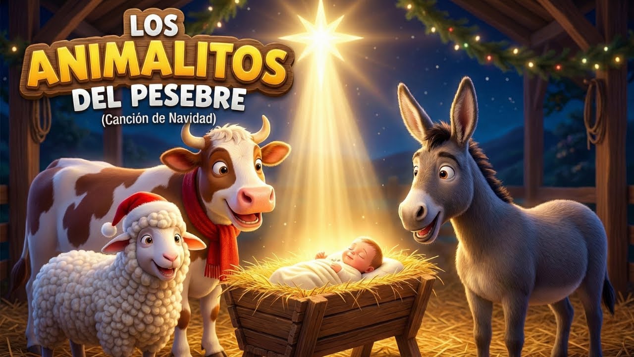 Los Animalitos del Pesebre 🐑🎄 Villancico Cristiano para Niños | Música Navideña Infantil 2025