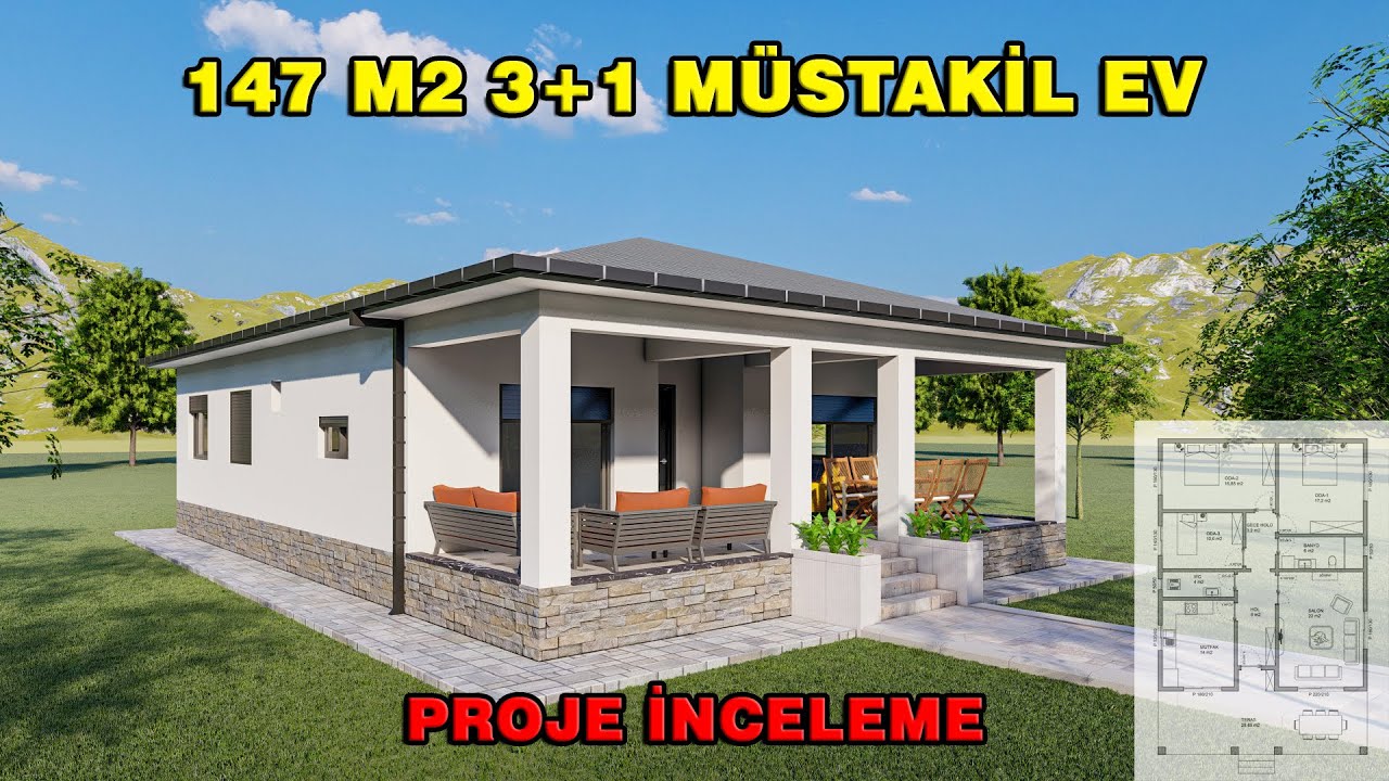 147 M2 TEK KAT 3+1 MÜSTAKİL KÖY EVİ PROJESİ İNCELEME.