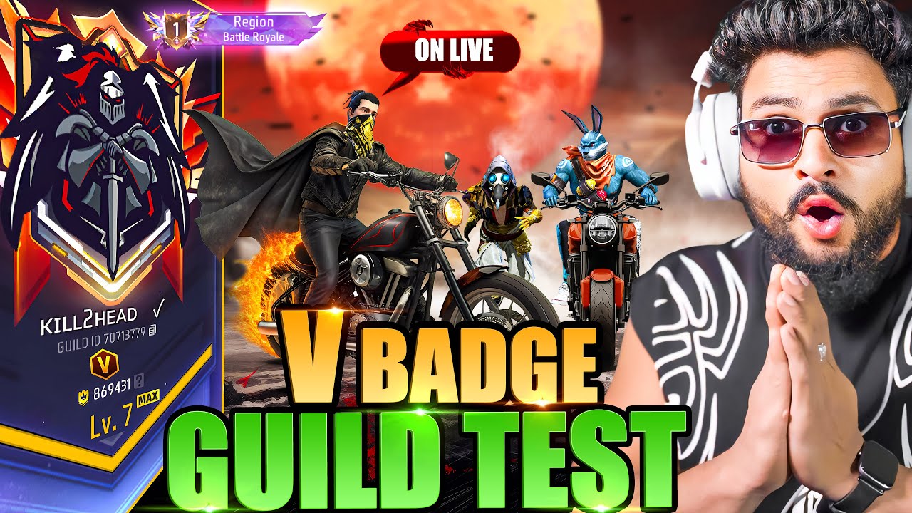 🔴2026 BIGGEST V BADGE GUILD TEST ON LIVE 🔥 FREE FIRE MAX #shorts #freefire #trending