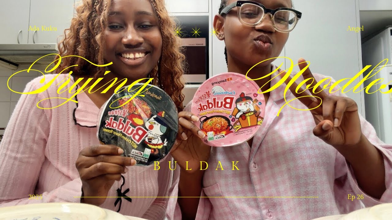 Trying different Buldak noodle flavors ft Angel