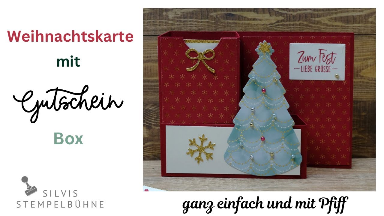 Weihnachtskarte mit Gutschein  Box/ flach zusammenfaltbar / Im schönsten Licht /Stampin' Up!