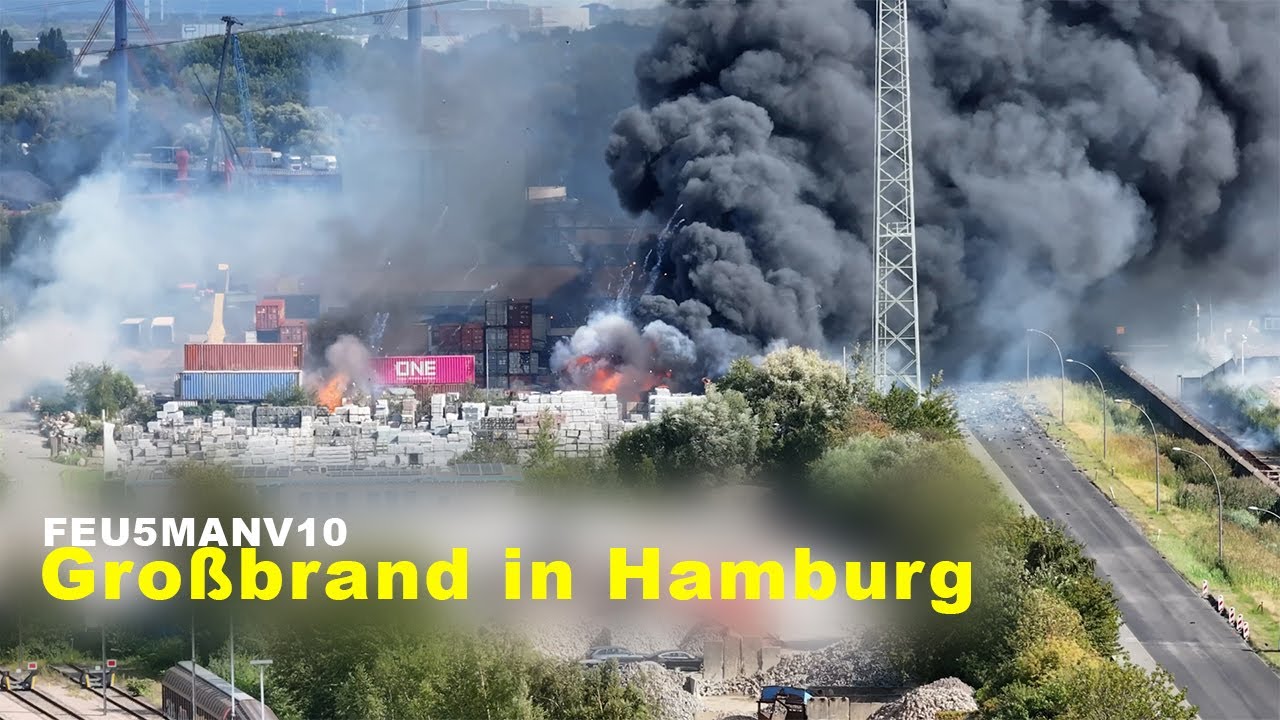 Großbrand in Hamburg: Feuerwehrleute verletzt – Löscharbeiten dauern an