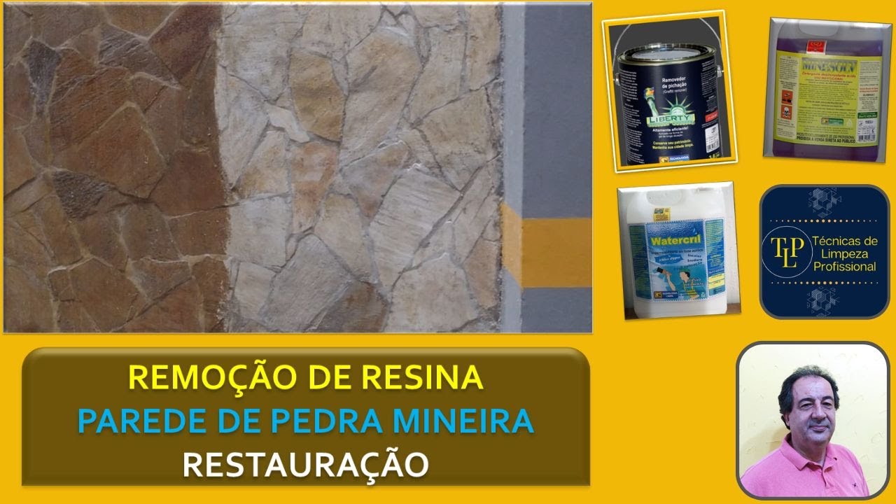 REMOÇÃO DE RESINA EM PAREDE DE PEDRA MINEIRA - LIBERTY   WATERCRIL - MÁRCIO CINHA
