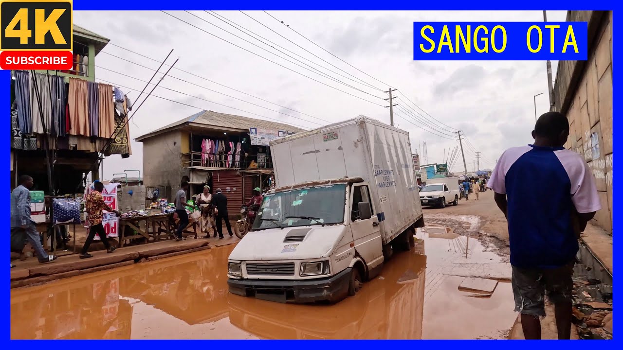 🇳🇬Sango Ota- 4K Walking Tour--One of the most CHOATIC area in ogun state-Nigeria