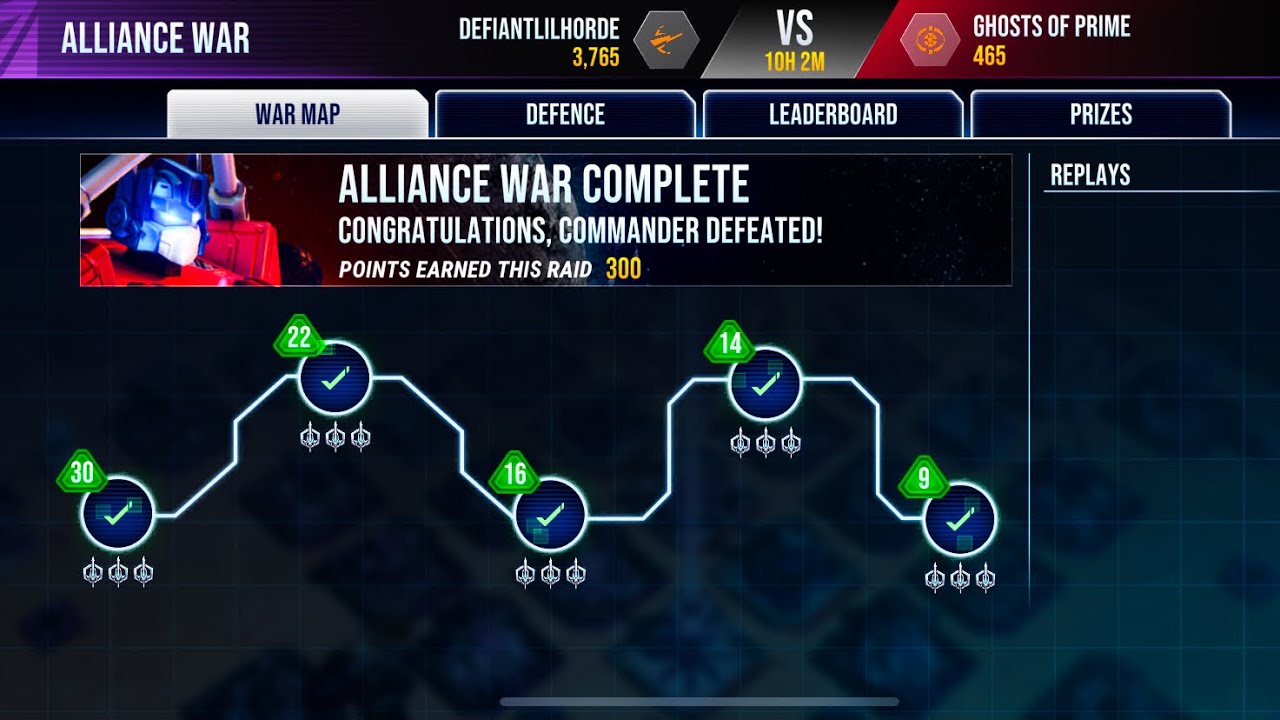 Transformers Earth Wars: Alliance War: DLH Vs Ghost of Prime