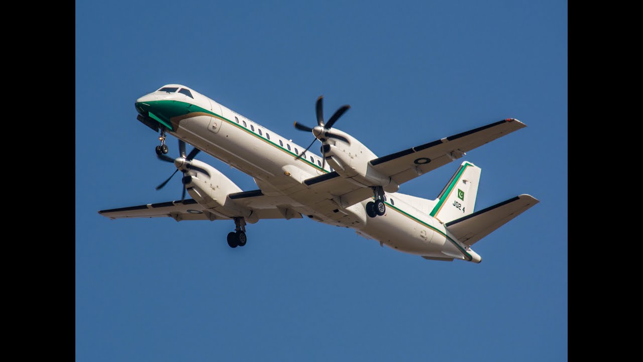 Pakistan Air Force SAAB 2000 Landing Video