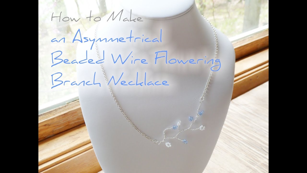 DIY Asymmetrical Beaded Wire Flowering Branch Necklace | Cat Fox Designs