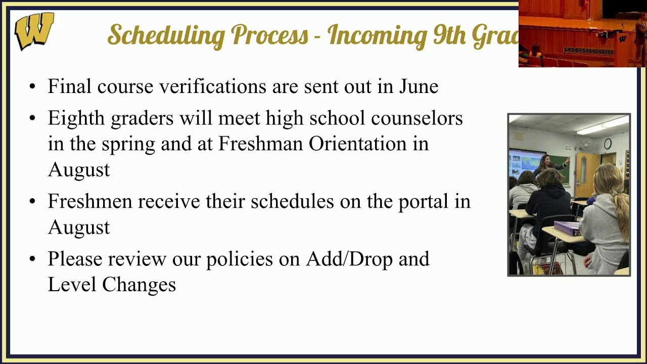 Wantagh High School Curriculum Night: Rising 9th Graders - January 6, 2026