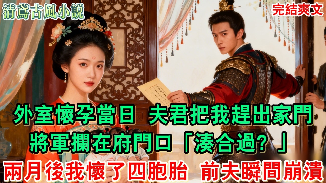 【完結爽文】外室懷孕當日，夫君遞來休書，毫不留情把我趕出家門。將軍攔在府門口「湊合過？」兩月後軍醫驚呼我懷了四胞胎，將軍樂得擺宴慶賀，前夫瞬間崩潰了..#小說#追妻火葬場#愛情#逆袭#爽文完結#大女主