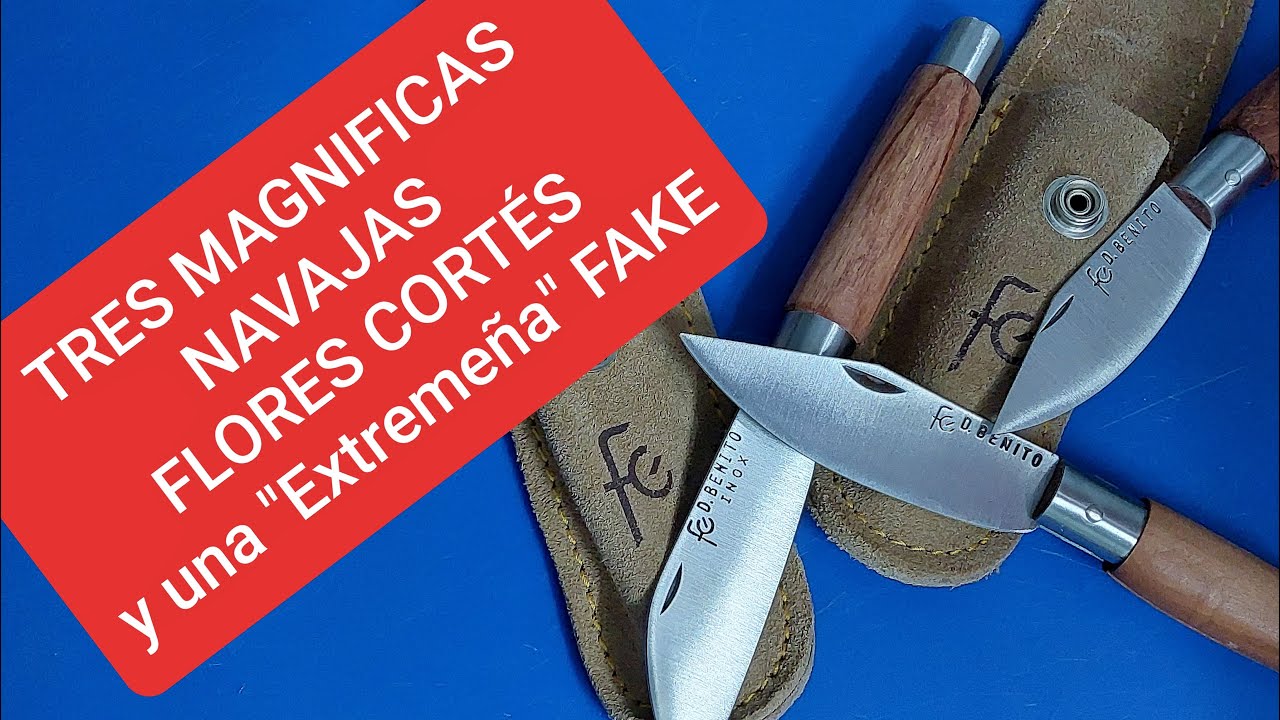 TRES MAGNÍFICAS NAVAJAS FLORES CORTES y una 