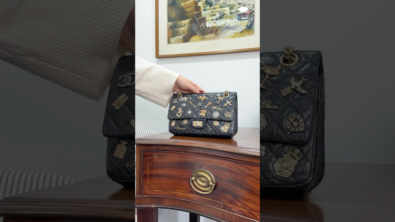 Unbox this stunning Chanel Reissue 2.55 Lucky Charm handbag with us!&nbsp;🖤 #chanelhandbag #chanel