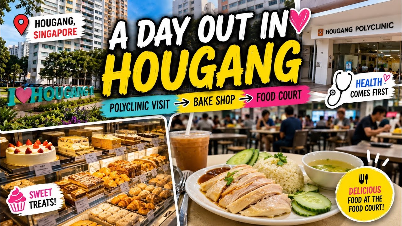 Singapore Daily Life Vlog | Hougang Polyclinic, Baking Store & Food Court Visit | Hougang Walk 2026