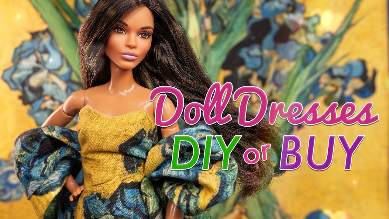 DIY Barbie Dress | How to Make Doll Clothes | Van Gogh Inspired | Wicked Red Carpet Looks