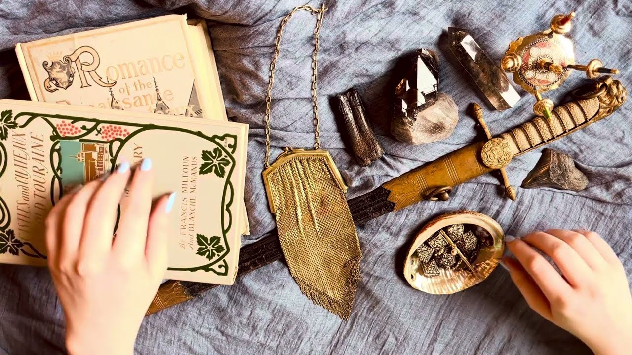 ASMR Vintage Fairytale Show and Tell: Black and Gold Knight Aesthetic