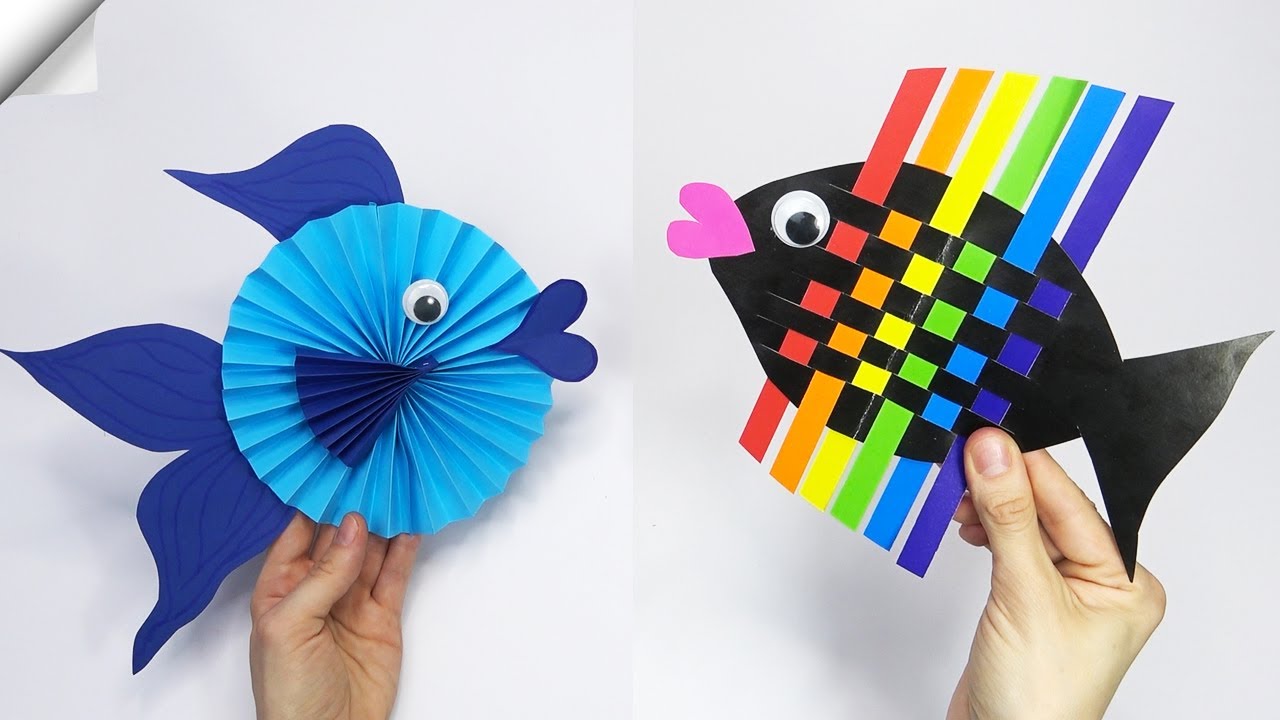 Cute paper fish | 3 easy Craft ideas | Moving PAPER TOYS