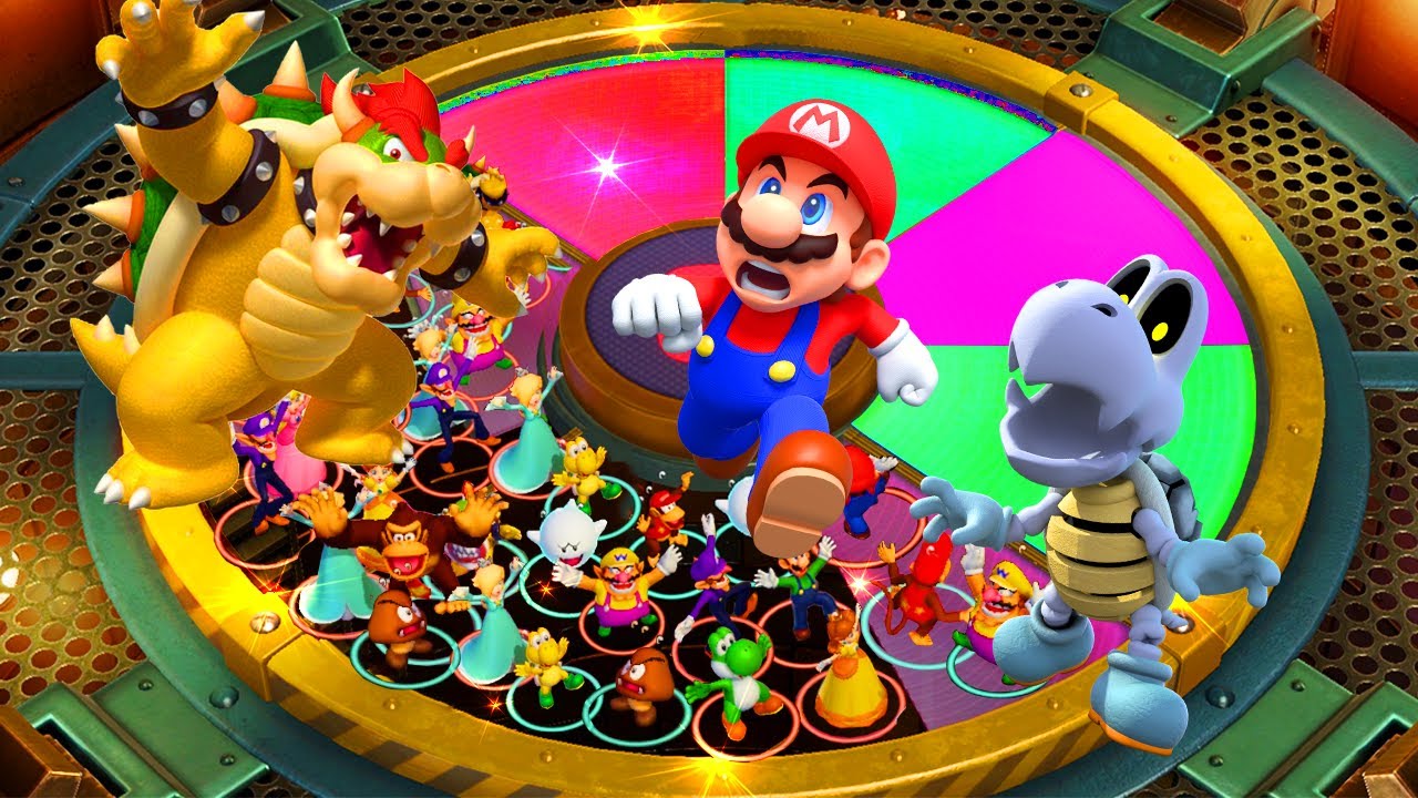 Super Mario Party Minigames - Mario vs Dry Bones vs Bowser Jr vs Bowser