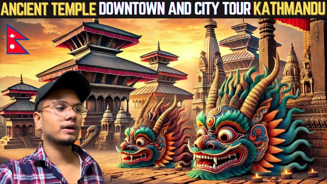 EP- 26 प्राचीन मंदिर नेपाल 🇳🇵Kathmandu Darbar Square Ancient Temples Downtown & City Tour on Bike