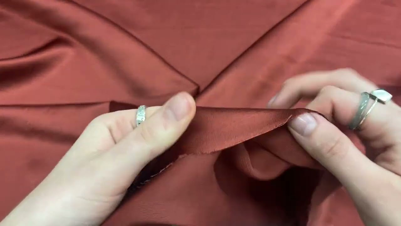 Linen Viscose Satin- Terracotta Rust #14071