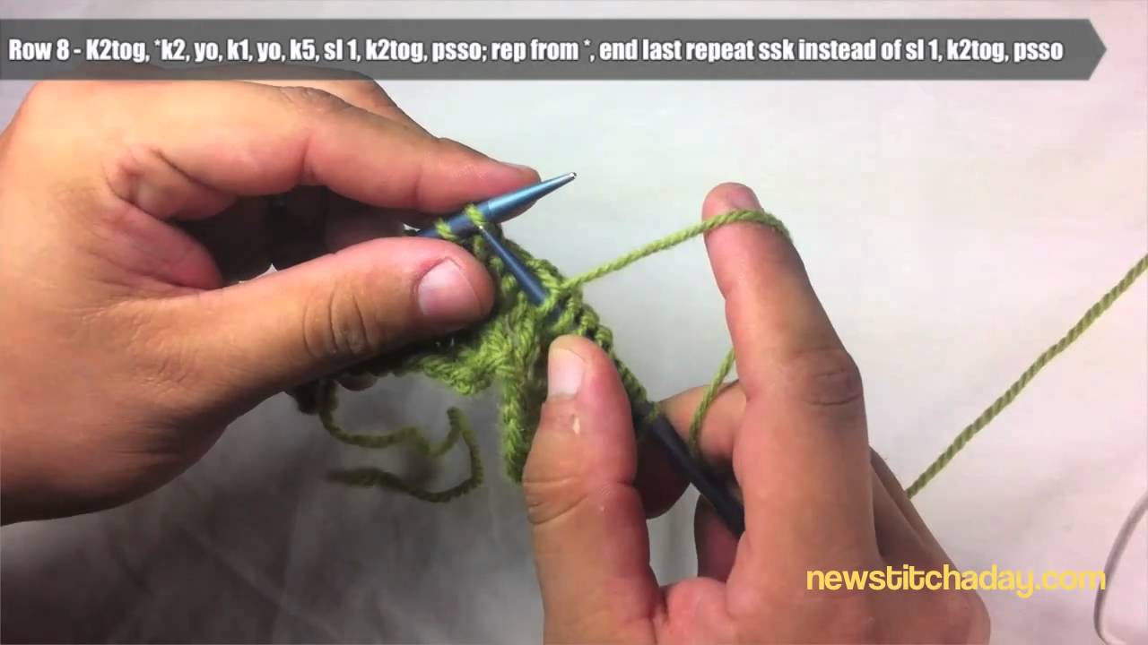 How to Knit The Shell Lace Stitch