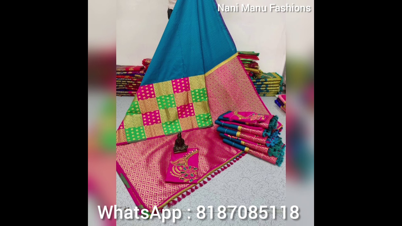 Wedding Silk Sarees ||Fancy matching tassel work in pallu  off and off saree collection|Light Weight