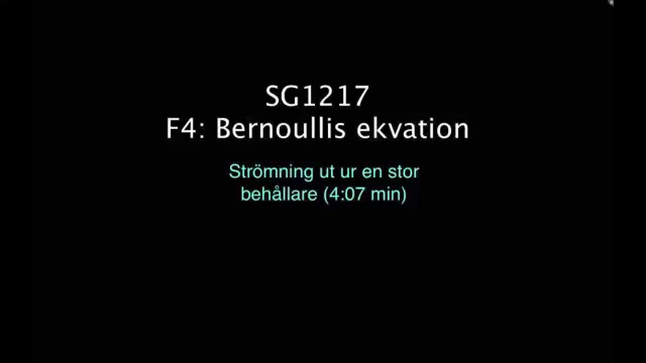 4.4 Bernoullis ekvation (Behållare)