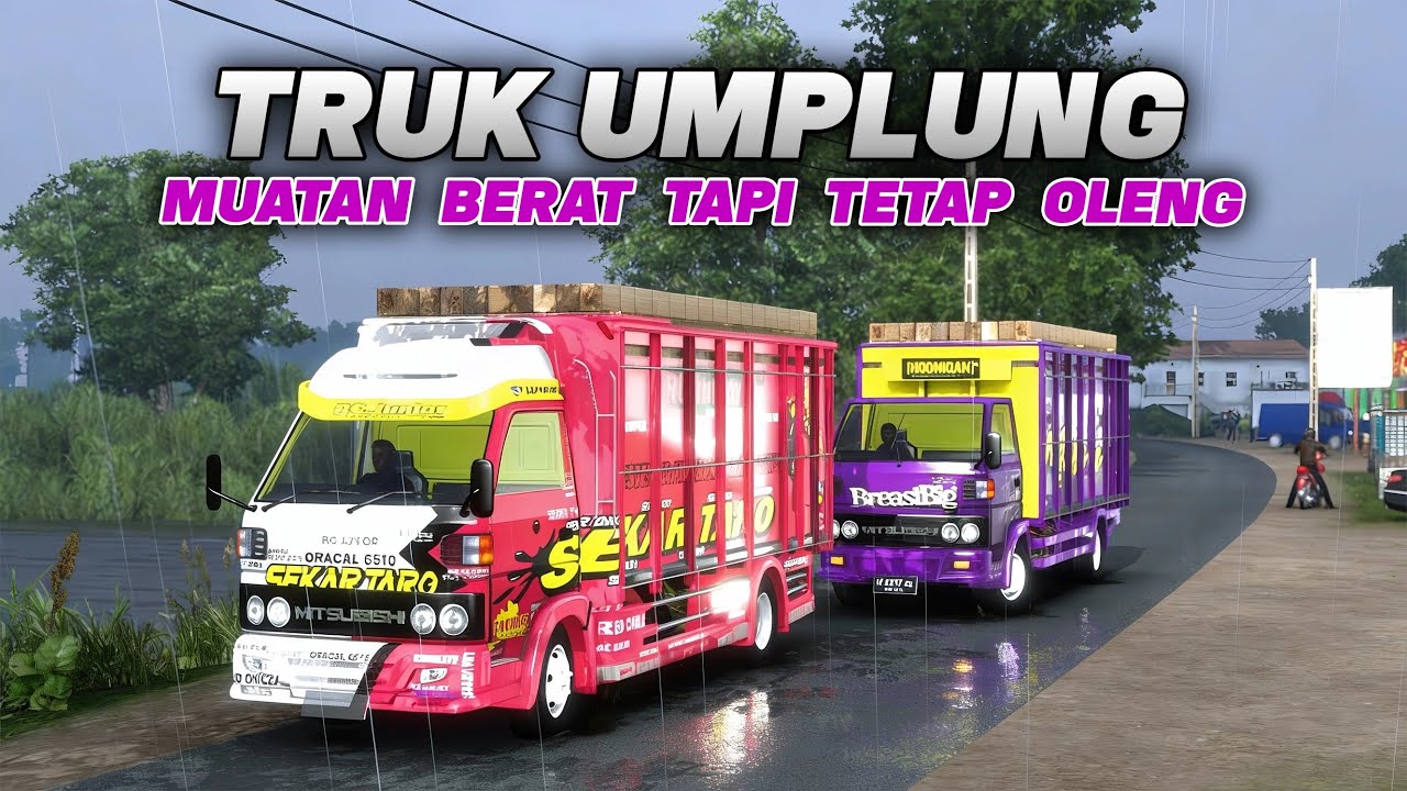 CONVOY TRUCK CANTER UMPLUNG MUATAN KAYU OLENG PARAH !! ETS2 Indonesia #ets2indonesia #ets2