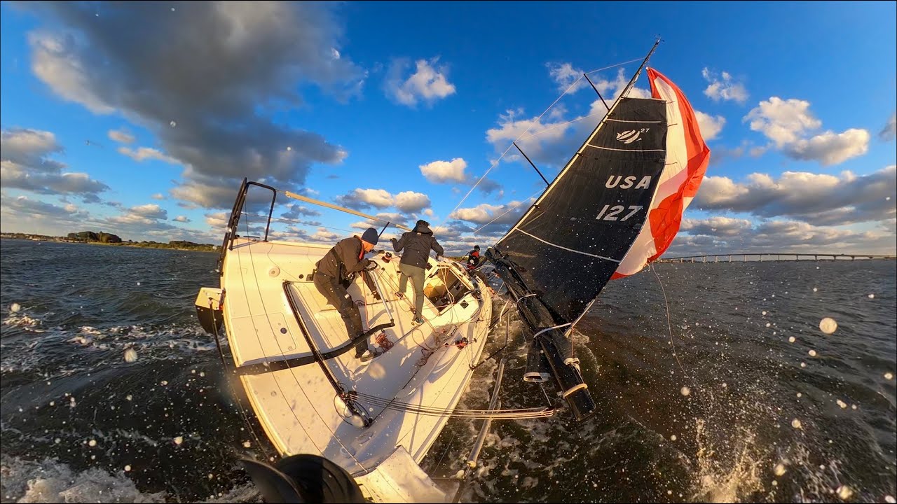 Dragonfly a Beneteau First 27 Seascape Edition, asymmetric A3 spinnaker runs in good wind