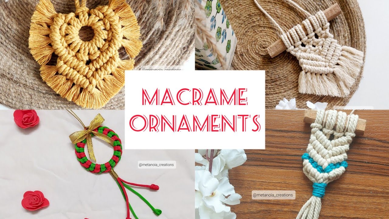 Macrame Ornaments Tutorial | DIY Christmas Decoration | Macrame Charm | Macrame chritmas wreath