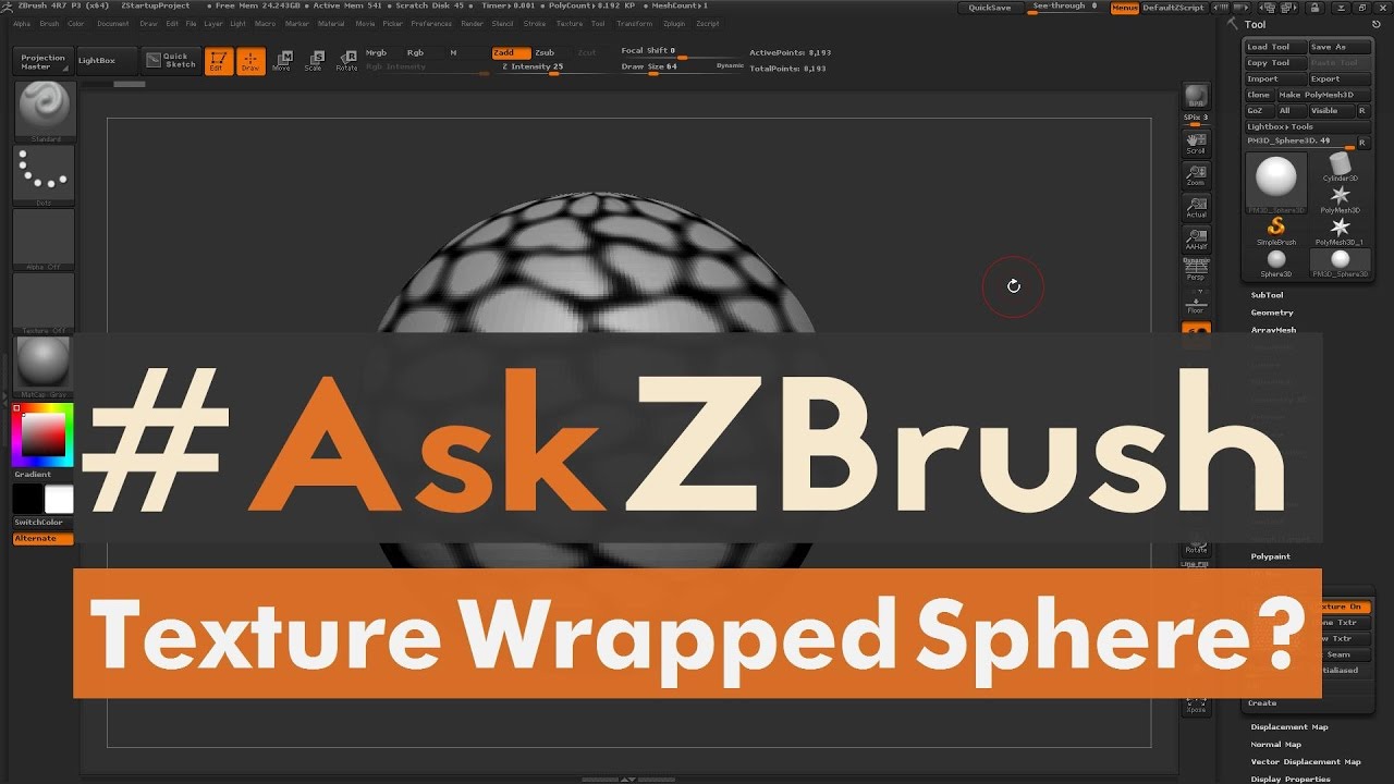 #AskZBrush: “How can I wrap an Image around a ZBrush Sphere?”