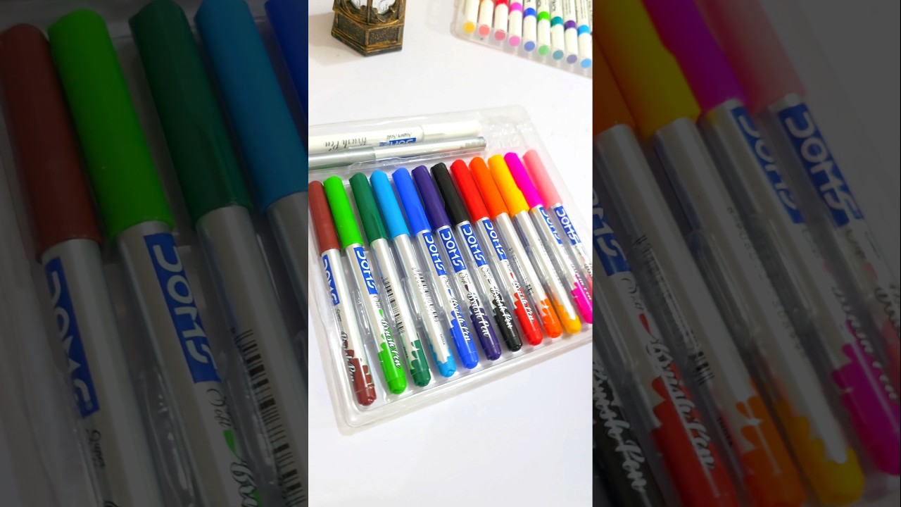 Doms brush pen unboxing 📦 Art supplies #arthaul #unboxingvideo #artsupplies #darazhaul #art