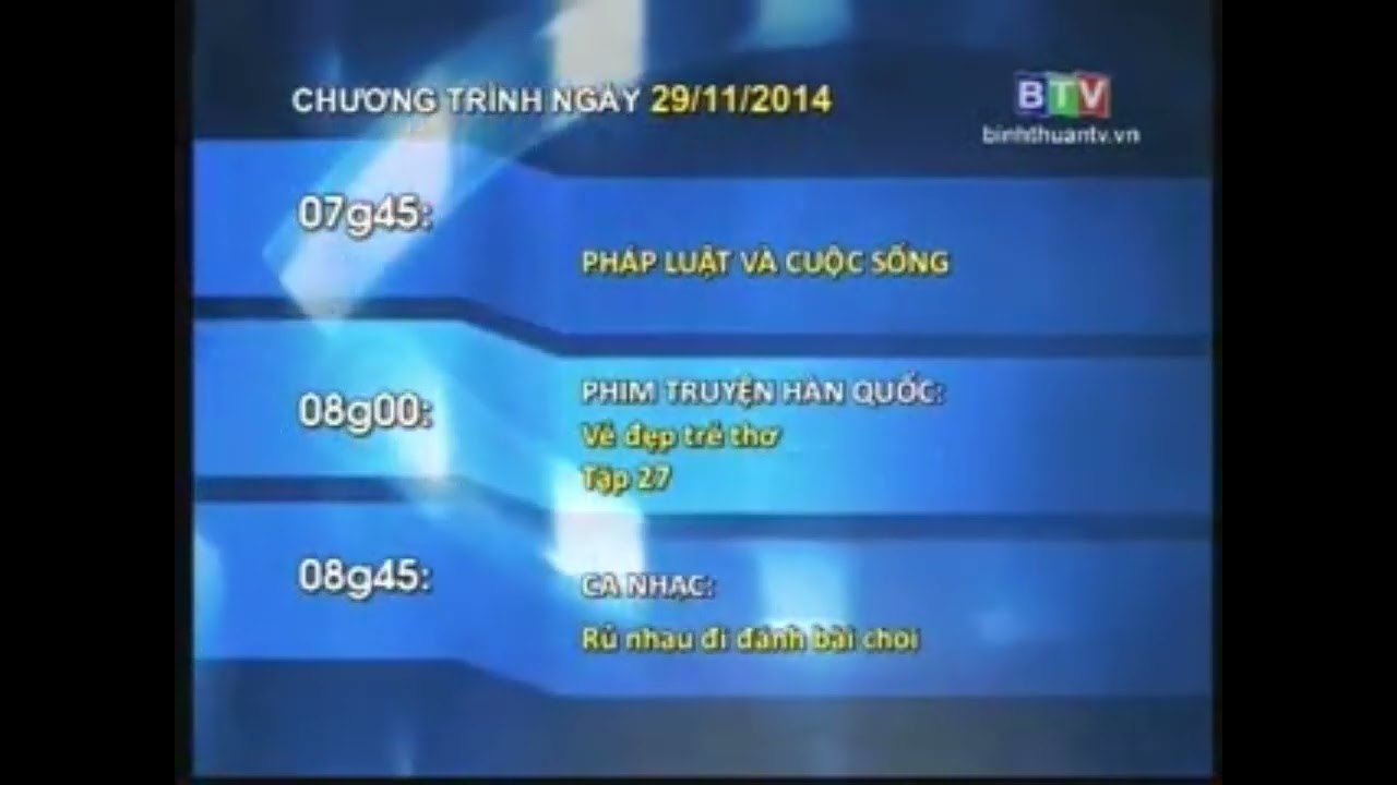 BTV Bình Thuận - Đài hiệu, GTCT hôm nay (5h30, 29/11/2014)
