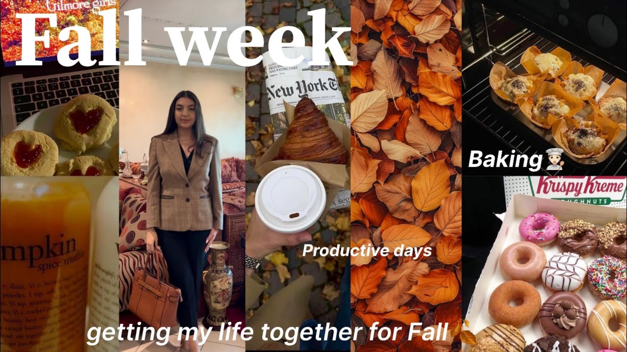 A FALL WEEK WITH ME 🍁🍂| دوزو معايا سيمانة في الخريف🧸🧋(baking👩🏻‍🍳, gym, going out 🥐👜…)