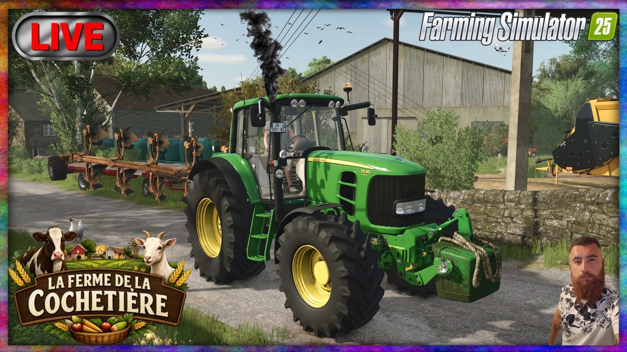 🔴🐐LA FERME DE LA COCHETIERE🐂LABOUR DE  3 HA ! 😀 FARMING SIMULATOR 25 !