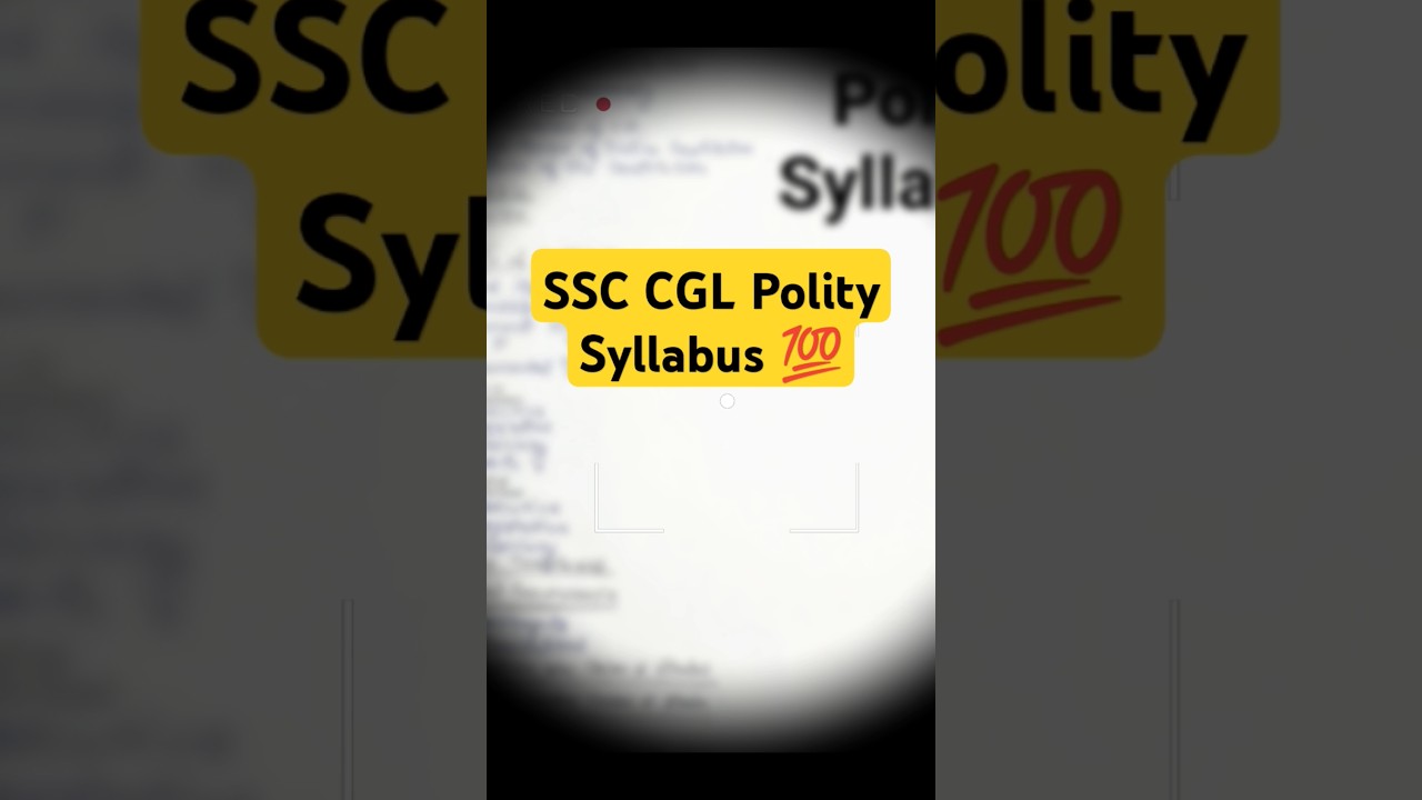 SSC CGL GS Polity Syllabus #aspirants #ssc