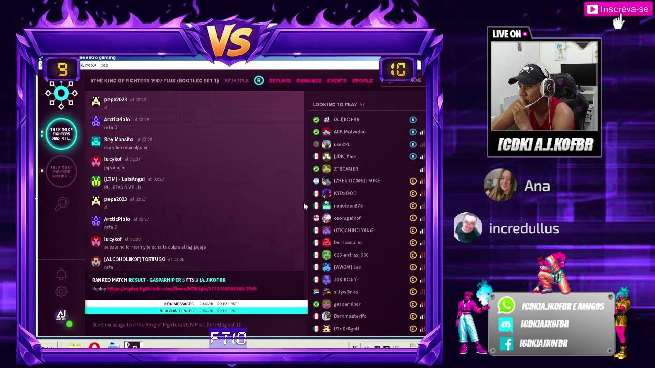 LIVE KOF 15.02 #clássico #kof #streetfighter #comboes #retrogaming #combate #arcade #competitivo