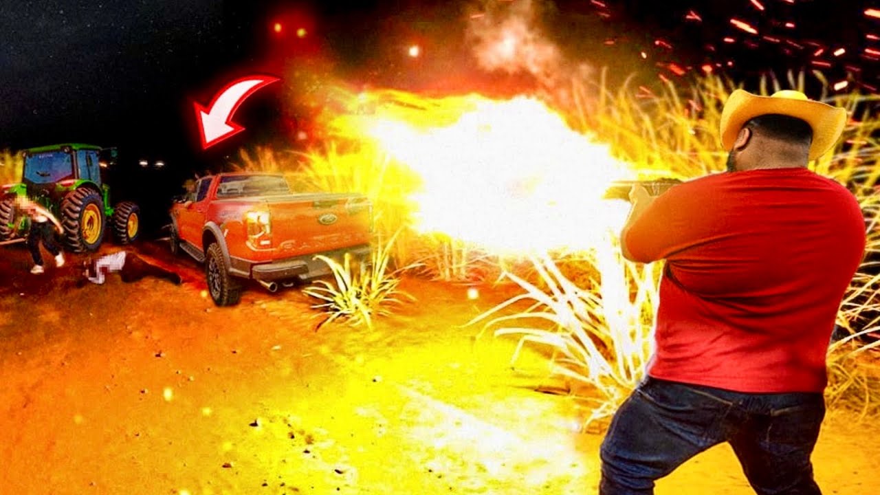 4TIREI CONTRA LADR&Otilde;ES QUE QUERIAM ROUBAR A CAMIONETA RAPTOR DO RENATO !!!