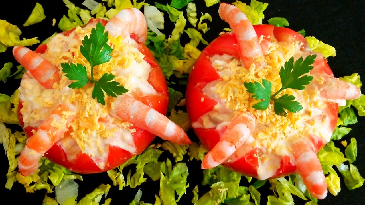 🍅 Tomates rellenos de marisco‼️