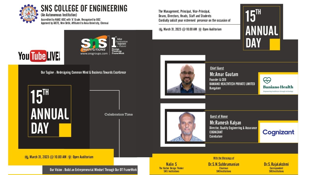 15th Annual Day | SNS College of Engineering | SNS Institutions, Coimbatore